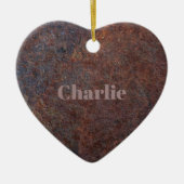 "Rusty Heart" Aangepaste naam ornament (Voorkant)