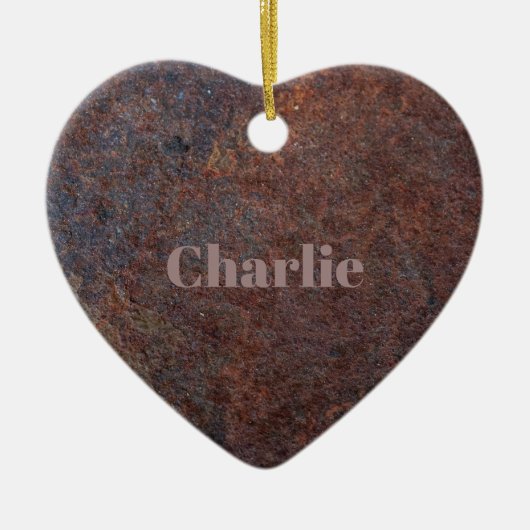 "Rusty Heart" Aangepaste naam ornament (Voorkant)