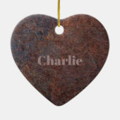 "Rusty Heart" Aangepaste naam ornament (Achterkant)