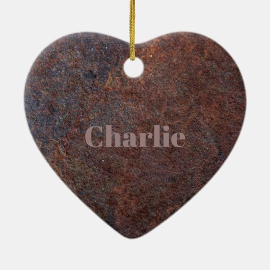 "Rusty Heart" Aangepaste naam ornament (Achterkant)