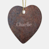 "Rusty Heart" Aangepaste naam ornament (Links)