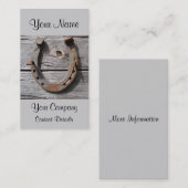 Rusty Hoefijzer op Wooden Wall Rural Visitekaartje (Voorkant / Achterkant)