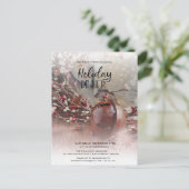 Rusty Holly Berries Holiday Dinner Invitation Briefkaart (Staand voorkant)