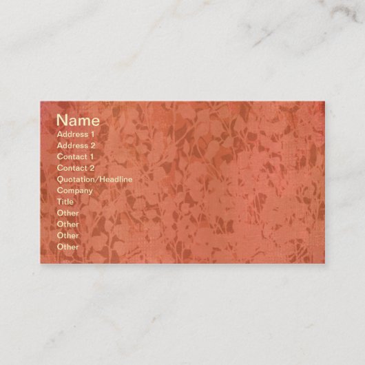 Rusty Impression Roos Leaves Visitekaartje (Voorkant)