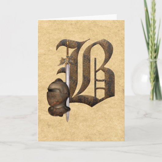 Rusty Knight Initiaal B Notitiekaartje (Voorkant)