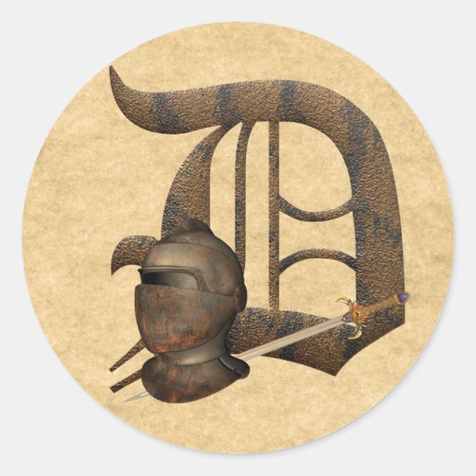Rusty Knight Initiaal D Ronde Sticker (Voorkant)
