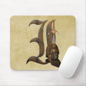 Rusty Knight Initiaal I Muismat (Met muis)