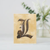 Rusty Knight Initiaal L Briefkaart (Staand voorkant)