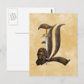 Rusty Knight Initiaal L Briefkaart (Voorkant / Achterkant)