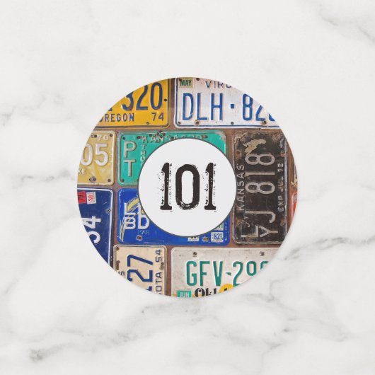 Rusty Licence Bord 101st Birthday Confetti (Kleine voorkant)