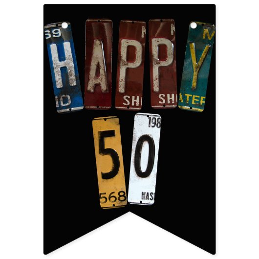 Rusty Licence bord 50e Verjaardag Vlaggetjes (Tweede vlag)