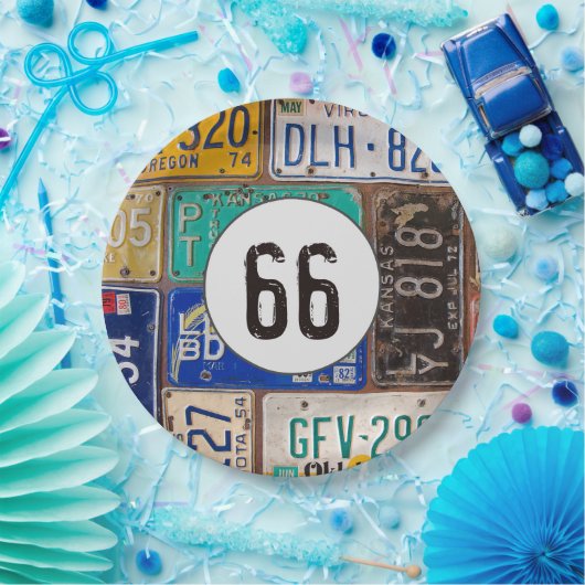 Rusty Licence Borden 66th Birthday Papieren Bordje (Feest)