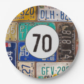 Rusty Licence Borden 70th Birthday Papieren Bordje (Voorkant)