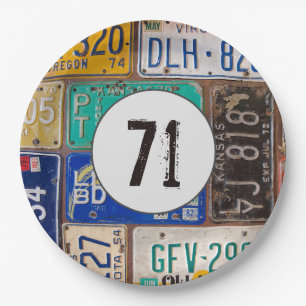Rusty Licence Borden 71st Birthday Papieren Bordje