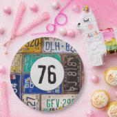 Rusty Licence Borden 76th Birthday Papieren Bordje (Feest)