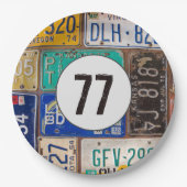 Rusty Licence Borden 77th Birthday Papieren Bordje (Voorkant)