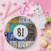 Rusty Licence Borden 81st Birthday Papieren Bordje (Feest)