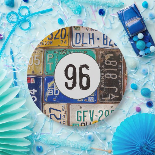 Rusty Licence Borden 96th Birthday Papieren Bordje (Feest)