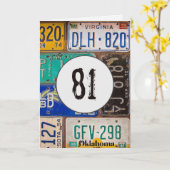 Rusty Licence Borden for 81st Birthday Kaart (Gele Bloem)