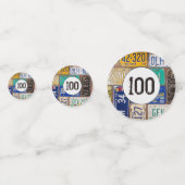 Rusty License Bord 100th Birthday Confetti (Voorkanten)