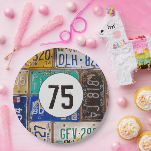 Rusty License Bord 75th Birthday (Feest)