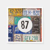 Rusty License Bord 87th Birthday Napkins Servet (Voorkant)