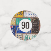 Rusty Licentie Bord 90e Verjaardag Confetti (Kleine voorkant)