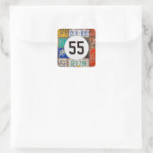 Rusty licentie Borden voor 55th Birthday Vierkante Sticker (Tas)