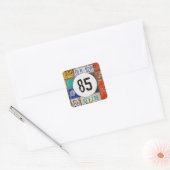 Rusty licentie Borden voor 85th Birthday Vierkante Sticker (Envelop)