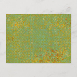 Rusty LIme Green Pattern Background Briefkaart