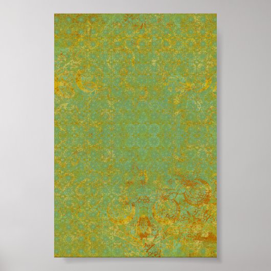 Rusty LIme Green Pattern Background Poster (Voorkant)
