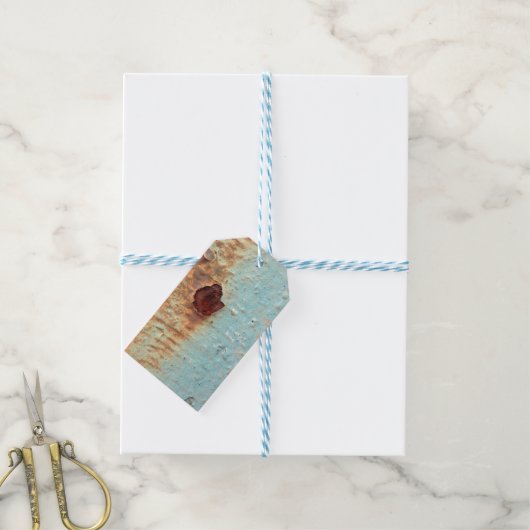 Rusty Metal Cadeaulabel (Met Touw)