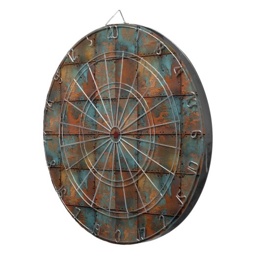 Rusty Metal Dartboard Dartbord (Voorkant Rechts)