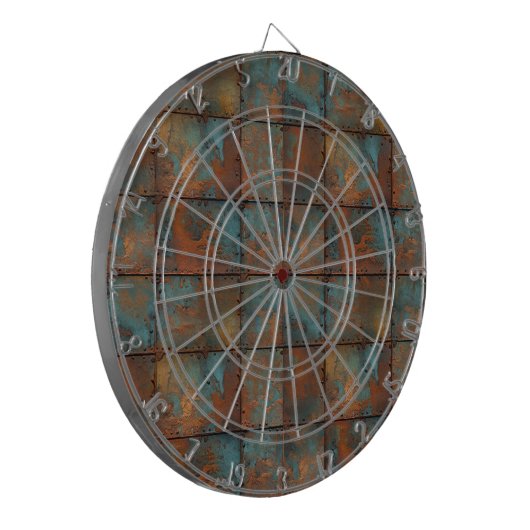 Rusty Metal Dartboard Dartbord (Voorkant Links)