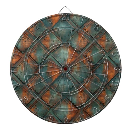 Rusty Metal Dartboard Dartbord (Voorkant)