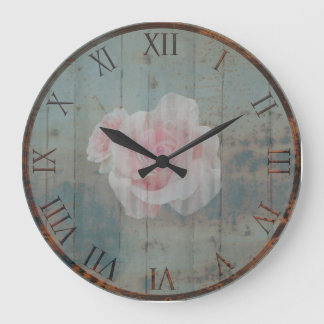 Rusty Metal en geverfd Roos Grote Klok