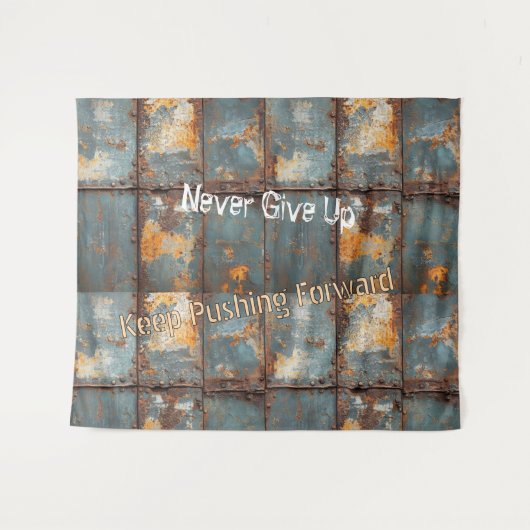 Rusty Metal Industrial 2 Text Wandkleed (Voorkant (horizontaal))