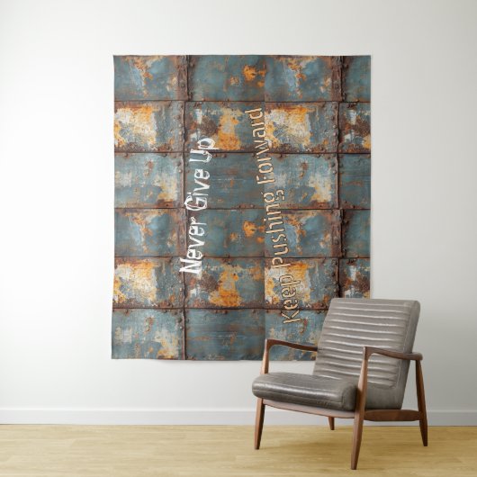 Rusty Metal Industrial 2 Text Wandkleed (In situ)