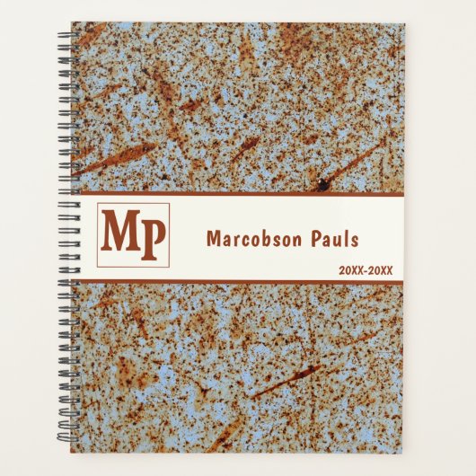 Rusty Metal Mannelijke Industriële Kunst Planner (Voorkant)