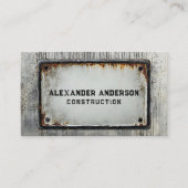  Rusty Metal Naam Bord Industrial Grid Visitekaartje (Voorkant)