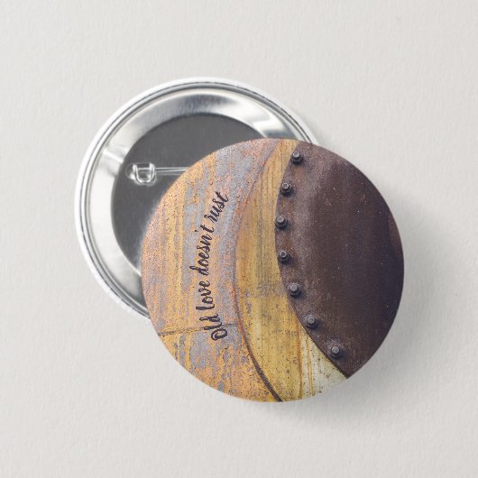 Rusty metal-object ronde button 5,7 cm (Voorkant /achterkant)