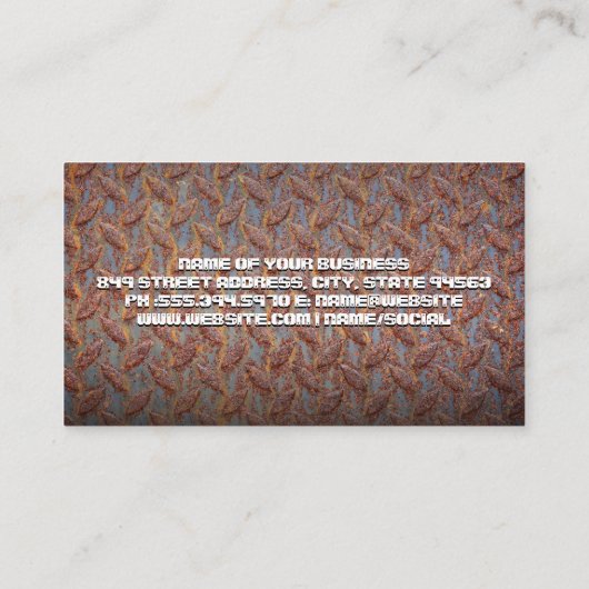 Rusty Metal Pattern Achtergrond Visitekaartje (Achterkant)