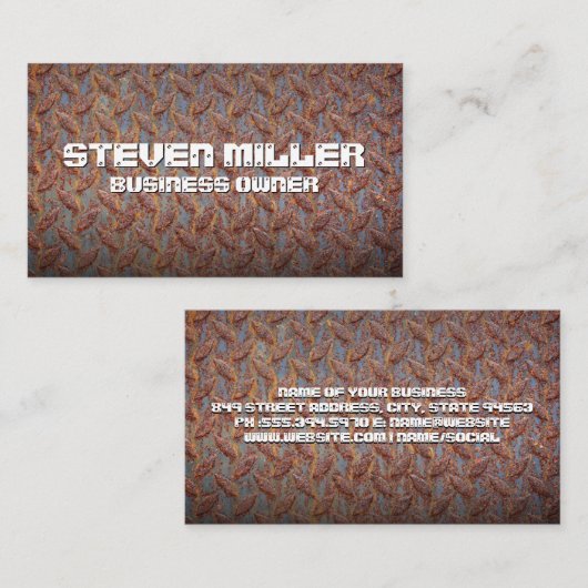 Rusty Metal Pattern Achtergrond Visitekaartje (Voorkant / Achterkant)