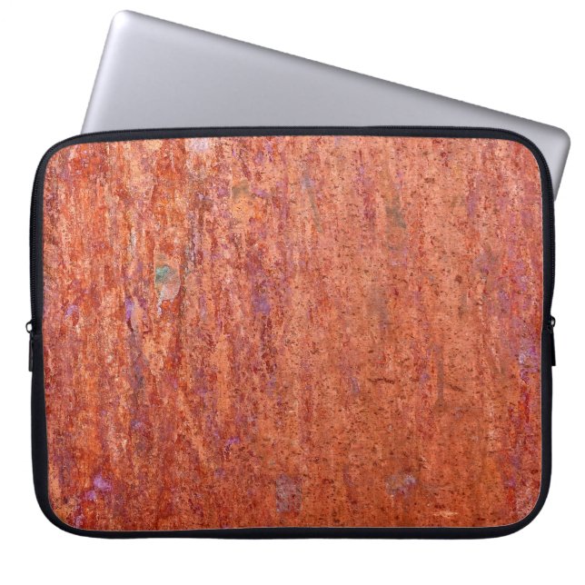 Rusty metal plate etched by corrosionabstract, laptop sleeve (Voorkant)