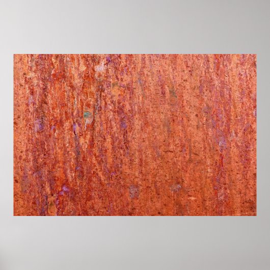 Rusty metal plate etched by corrosionabstract, poster (Voorkant)