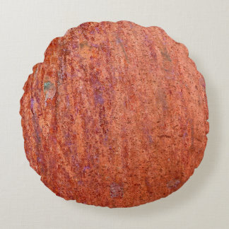 Rusty metal plate etched by corrosionabstract, rond kussen