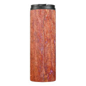 Rusty metal plate etched by corrosionabstract, thermosbeker (Achterkant)