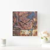 Rusty Metal Siding Old Industrial Building Vierkante Klok (Huis)