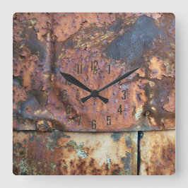 Rusty Metal Siding Old Industrial Building Vierkante Klok