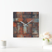 Rusty Metal Wall Clock Vierkante Klok (Huis)